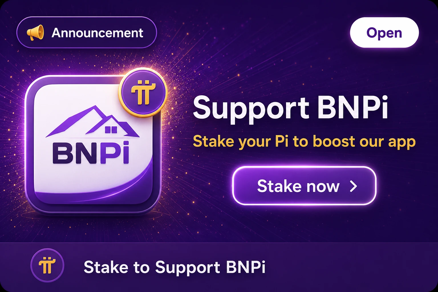 Support BNPi by staking Pi